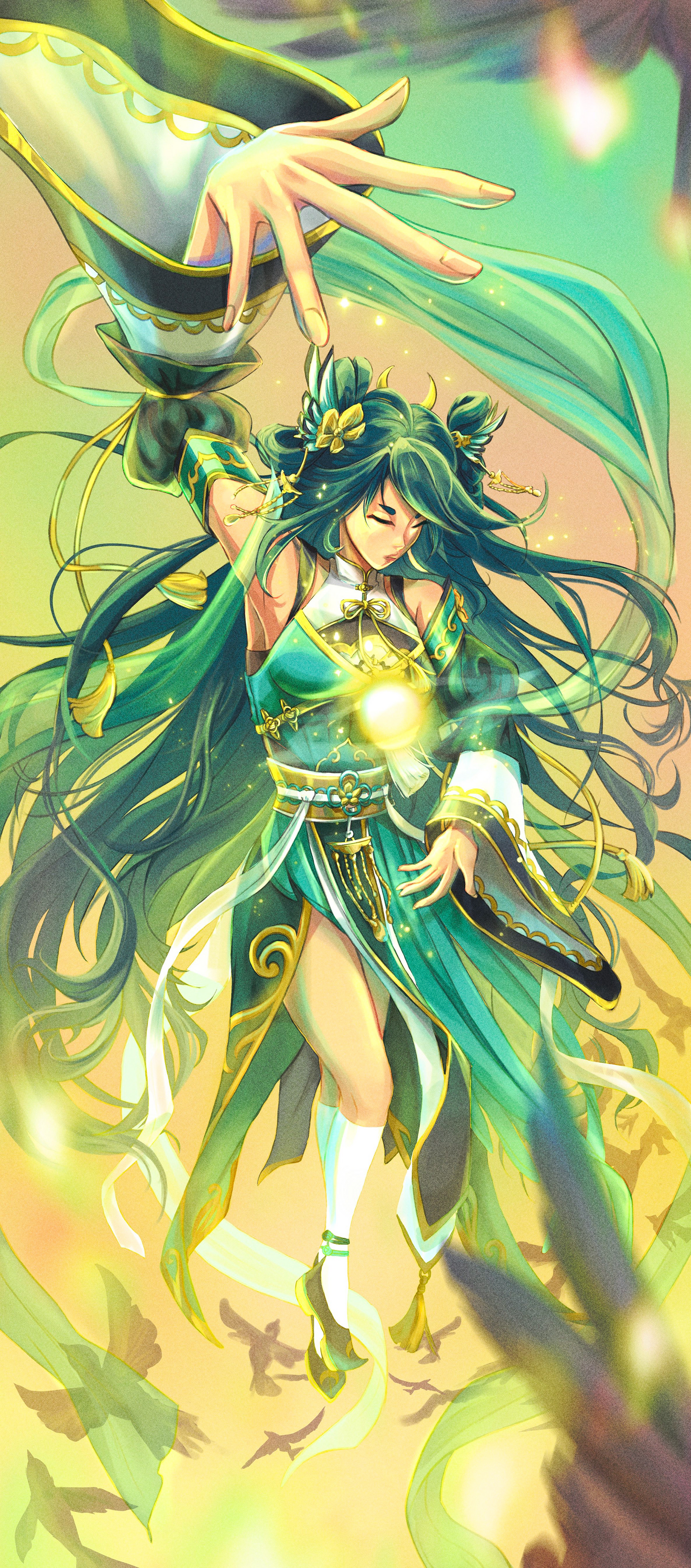 Amanda Shi, A Sunset Sorcery, 38"x 16"